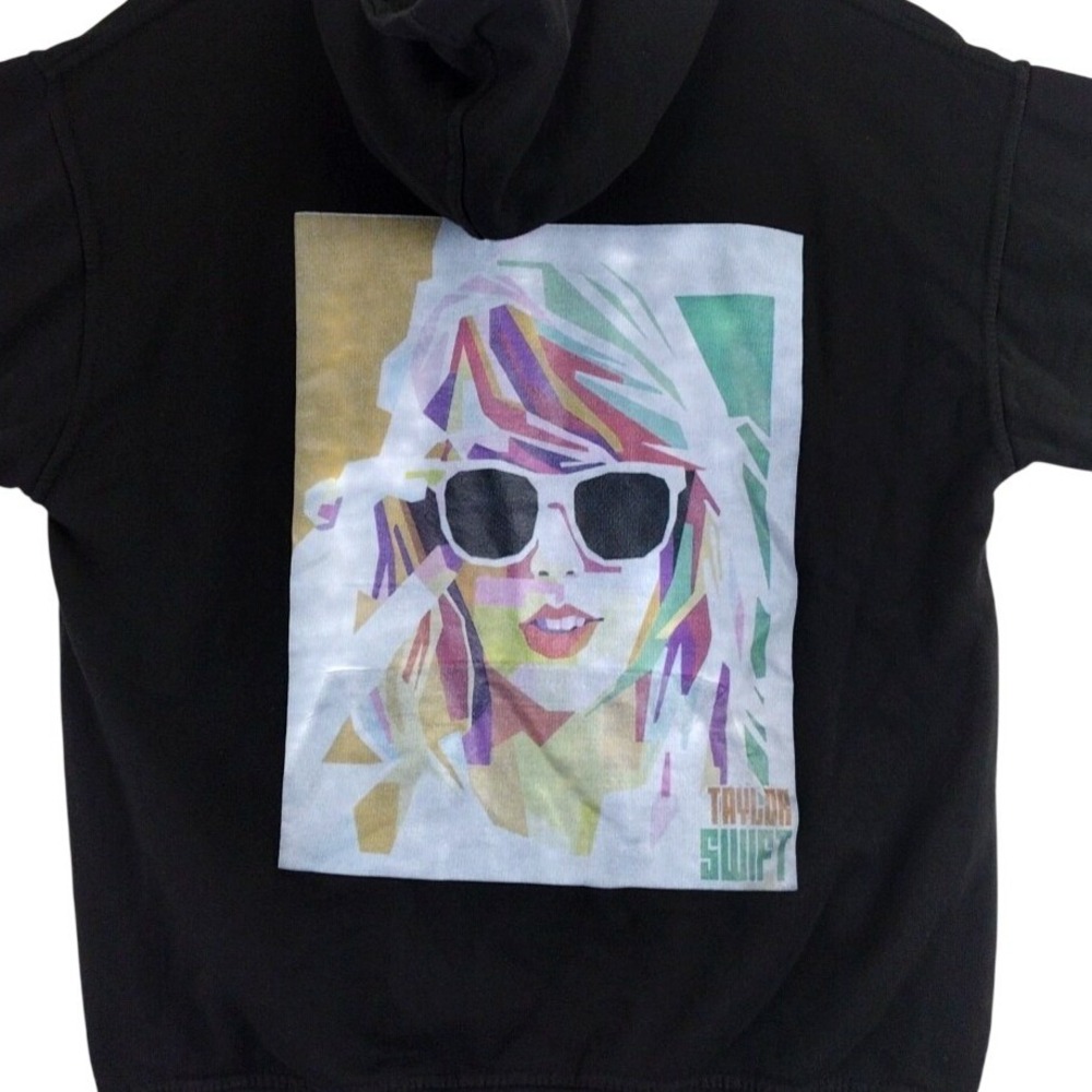Jon Lauren Black Hoodie Taylor‎ Swift Ocean City Graphic Print Pullover XL